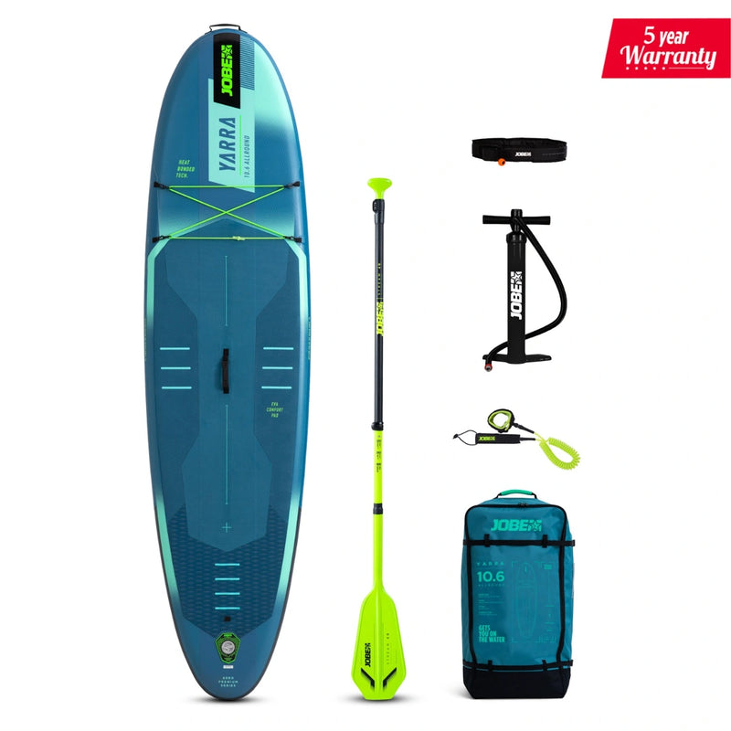 Jobe Aero Yarra SUP Board 10.6 Package - Steel Blue, premium inflatable paddleboard