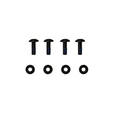 Set of black screws on a white background